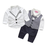 newborn clothing set bebes baby boy clothes baby rompers+ coat with tie