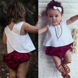 Kids Baby Girl Top Vest+Shorts Pants+Headband Clothes