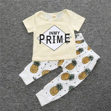 new summer boy's short-sleeved cotton baby clothes set fashion t-shirt + pants baby boys clothing set