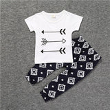 new summer boy's short-sleeved cotton baby clothes set fashion t-shirt + pants baby boys clothing set
