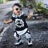 new summer boy's short-sleeved cotton baby clothes set fashion t-shirt + pants baby boys clothing set
