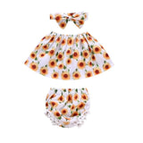 Kids Baby Girl Clothes Set Denim Tops T-shirt +Tutu Skirt Headband Outfits Summer