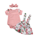 Kids Baby Girl Clothes Set Denim Tops T-shirt +Tutu Skirt Headband Outfits Summer