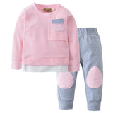 Fashion Autumn Newborn Cotton Infant Baby Boy Girl Unisex T shirt Tops+Pants