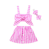 Pretty Summer Stripe Clothes Newborn Kid Baby Girl Outfits