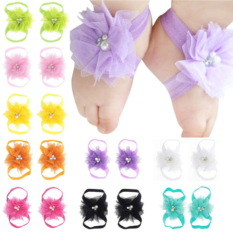 Baby Lace Flower Foot Elastic Shoes